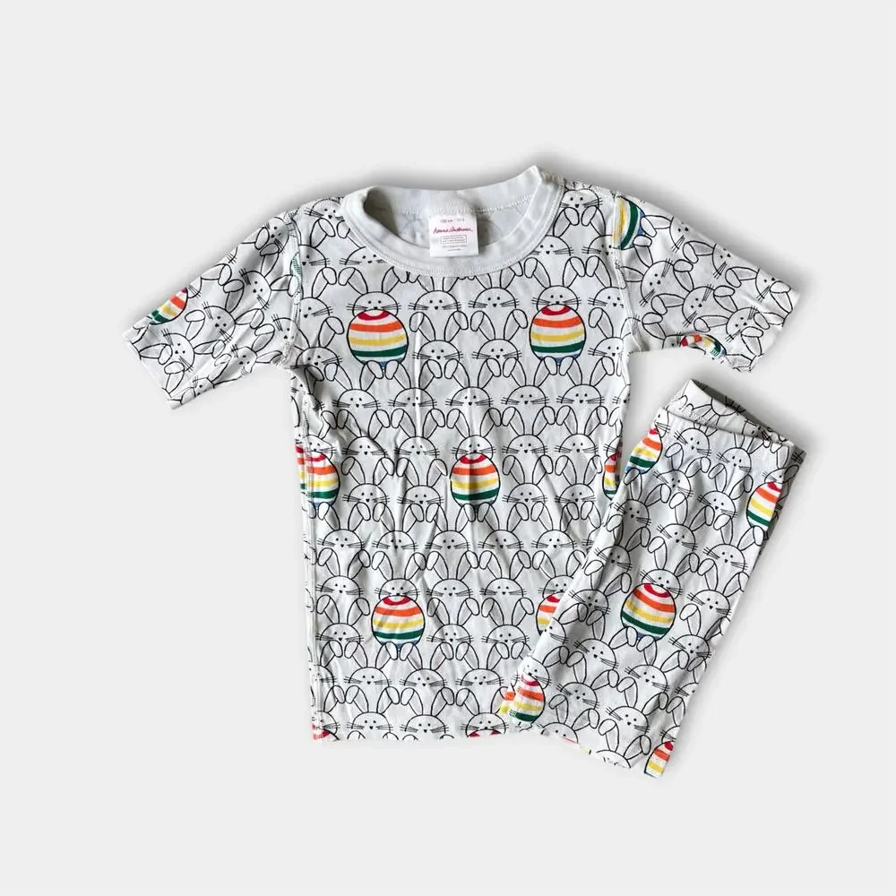 Hanna Andersson Easter Bunny Rainbow Egg Short John PJs 130 cm 8